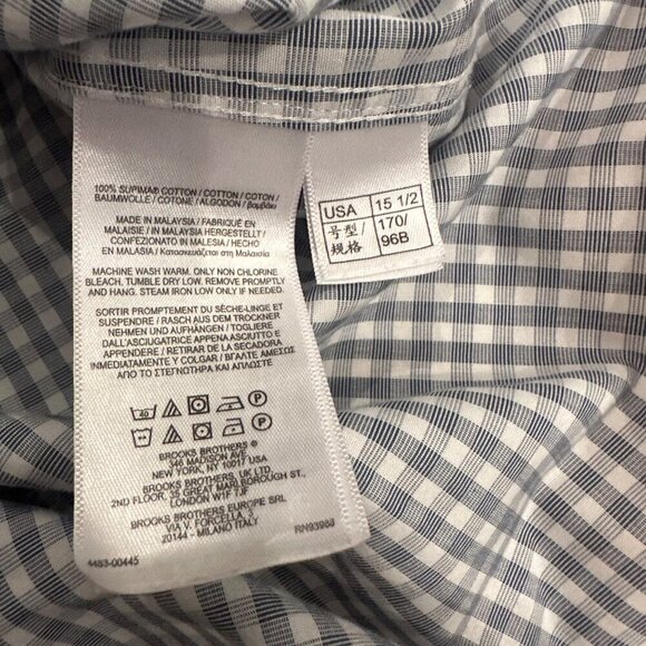 BROOKS BROTHERS MENS REGENT LONG SLEEVE BUTTON SHIRT 15 1/2 -35 NON IRON - Picture 7 of 8